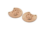 Semi Circle Pendant, Rose Gold Plated Brass Semi Circle  Pendant with 2 Holes (28x25mm) N0391 Q0023
