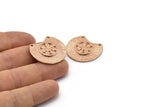 Semi Circle Pendant, Rose Gold Plated Brass Semi Circle  Pendant with 2 Holes (28x25mm) N0391 Q0023
