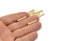Gold Plated Tube Beads, 12 Gold Plated Brass Tubes (3x20mm) Bs 1440 Q0052