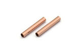 Rose Gold Plated Tube Beads, 12 Rose Gold Plated Brass Tubes (3x20mm) Bs 1440 Q0052