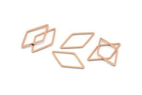 Rose Gold Diamond Ring, 12 Rose Gold Plated Brass Diamond Connectors (13x23mm) Bs 1128 Q0090