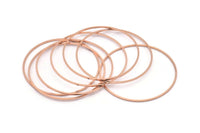 Rose Gold Rings, 8 Brass Rose Gold Circle Connectors (40mm) Bs-1110 Q0040