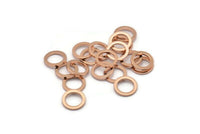 Rose Gold Round Ring, 12 Rose Gold Plated Brass Round Rings, Charms (8mm) b0117 Q0036