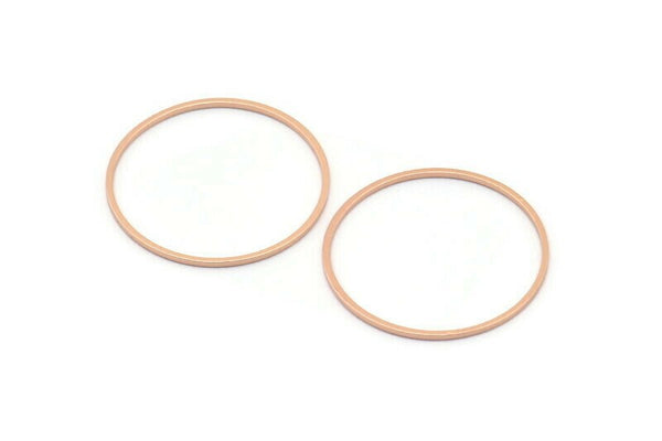 Rose Gold Circle Connectors, 12 Rose Gold Plated Brass Circle Connectors (25mm) Bs-1108 Q0046