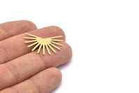 Brass Sun Blank, 8 Textured Raw Brass Sun Blanks, Findings, Connectors (20x30x0.80mm) M02267