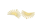 Brass Sun Charm, 8 Raw Brass Sun Charms With 1 Loop And 1 Hole (22x30x0.80mm) M02272