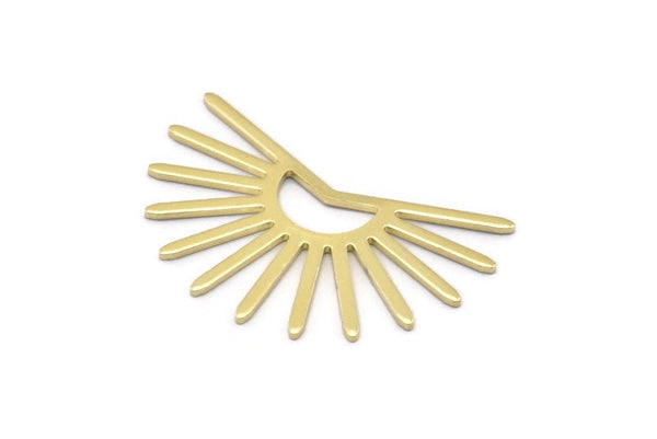 Brass Sun Blank, 8 Raw Brass Sun Blanks, Findings, Connectors (20x30x0.80mm) M02276
