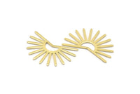 Brass Sun Blank, 8 Raw Brass Sun Blanks, Findings, Connectors (20x30x0.80mm) M02276