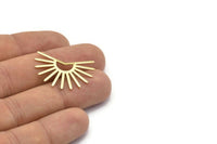 Brass Sun Blank, 8 Raw Brass Sun Blanks, Findings, Connectors (20x30x0.80mm) M02276