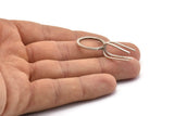 Claw Ring Settings, 2 Antique Silver Plated Brass 4 Claw Ring Blanks for Natural Stones N0118 H0431