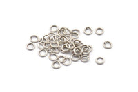 6mm Jump Rings, 125 Antique Silver Plated Brass Jump Rings (6x1mm) A0357 H0458