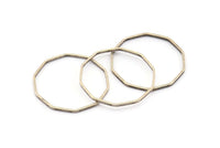 Silver Decagon Blank, 25 Antique Silver Plated Brass Decagon Charms, Pendants (25x1mm) BS 1775 H0467
