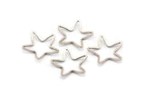 Silver Star Connector, 20 Antique Silver Plated Brass Star Connector (16mm) Bs 1209 H0470