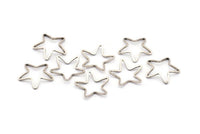 Silver Star Connector, 20 Antique Silver Plated Brass Star Connector (16mm) Bs 1209 H0470