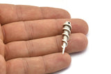 Antique Silver Unicorn Pendant, 2 Antique Silver Plated Brass Spike Ethnic Pendants With 1 Hole (36x8.5mm) BS 1886 H0447