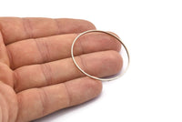 Antique Silver Circle Connectors, 6 Antique Silver Plated Brass Circle Connectors (40x0.75x1.8mm) BS 1071 H0446