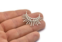 Moon Phases Pendant, 2 Antique Silver Plated Brass Crescent Pendants With 2 Loops, Earring Findings (39x18x1mm) N0950 H0461
