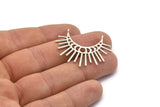 Moon Phases Pendant, 2 Antique Silver Plated Brass Crescent Pendants With 2 Loops, Earring Findings (39x18x1mm) N0950 H0461