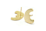 Gold Irregular Earring, 4 Gold Plated Brass Irregular Stud Earrings (16x11x1mm) N1599 Q1091