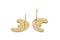 Gold Irregular Earring, 4 Gold Plated Brass Irregular Stud Earrings (16x11x1mm) N1599 Q1091
