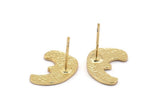 Gold Irregular Earring, 4 Gold Plated Brass Irregular Stud Earrings (16x11x1mm) N1599 Q1091