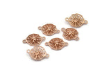 Rose Gold Spider Web, 6 Rose Gold Plated Spider and Web Connectors (16x11mm) N0352