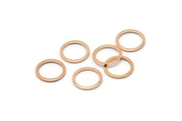 Rose Gold Circle Ring, 24 Rose Gold Plated Brass Round Rings, Charms (12mm) B0119 Q0035