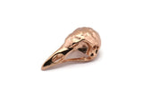 Tiny Bird Skull, Rose Gold Plated Brass Bird Skull Pendant, (25x12x11mm) N0484 Q0121