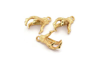 Dragon Claw Pendant, 4 Gold Plated Brass Dragon Claw Charms, Necklace Pendants (16x12mm) N0367 Q0141