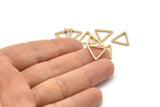 Gold Triangle, 10 Gold Plated Brass Open Triangle Rings, Charms (15x1.2mm) D0107 Q0149