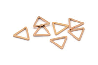 Rose Gold Triangle, 10 Rose Gold Plated Open Triangle Rings, Charms (15x1.2mm) D0107 Q0149