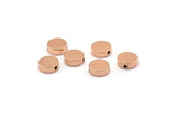 Rose Gold Spacer Bead , 8 Rose Gold Plated Brass Spacer Beads, Spacer Connectors, Round Beads (8x3mm) D0128 Q0153