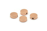 Round Spacer Bead, 4 Rose Gold Plated Brass Circle Industrial Spacer Bead, Findings (8x3mm) D0128 Q0153