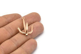 Rose Gold Anchor Pendant, 2 Rose Gold Plated Brass Anchor Charms, Jewelry Supplies, Findings (33x21x8mm) N0397 Q0134