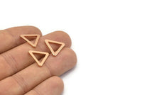 Tiny Triangle Connector, 8 Rose Gold Plated Brass Triangle Connectors, Rings  (16x2x1.2mm) D0023 Q0165