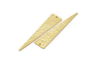Hammered Triangle Charm, 2 Gold Plated Hammered Long Triangle Charms, Pendant, Earring Findings (11x50x1.2mm) N0276 Q0273