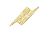 Hammered Triangle Charm, 2 Gold Plated Hammered Long Triangle Charms, Pendant, Earring Findings (11x50x1.2mm) N0276 Q0273