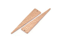 Hammered Triangle Charm, 2 Rose Gold Plated Brass Hammered Long Triangle Charms, Pendant, Earring Findings (11x50x1.2mm) N0276 Q0273