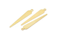 Gold Spikes, 12 Gold Plated Spike Charms, Pendants (32x5mm) Brs286 A0269 Q0198