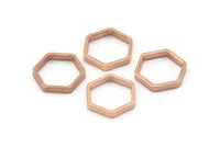 Rose Gold Hexagon Ring, 24 Rose Gold Plated Brass Hexagon Shaped Rings, Charms (12x0.8x2mm) Bs 1178 Q0196