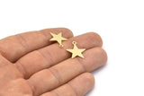 Gold Star Charm, 24 Gold Plated Brass Star Charms with 1 loop (18x16mm) Brs 625 A0264 Q0185