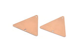 Rose Gold Hippie Triangle, 5 Rose Gold Plated Triangle Charms With 2 Holes (22x25mm) Brs 3028-2 A0085 Q0267