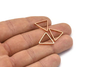Rose Gold Triangle, 8 Rose Gold Plated Open Triangle Rings, Charms (17x0.8x2mm) BS 1199 Q0167