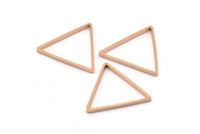 Rose Gold Triangle, 8 Rose Gold Plated Open Triangle Rings, Charms (29x0.8x2mm) BS 1195 Q0168
