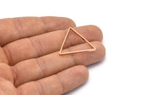 Rose Gold Triangle, 8 Rose Gold Plated Open Triangle Rings, Charms (29x0.8x2mm) BS 1195 Q0168
