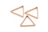 Rose Gold Triangle, 6 Rose Gold Plated Open Triangle Rings, Charms (27x0.8x2mm) BS 1196 Q0180