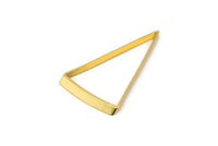 Gold Triangle Ring, 4 Gold Plated Brass Triangle Thick Cut Connectors, Rings, Charms (27x45x0.55x2mm) D0168 Q0507