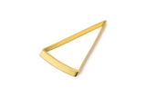 Gold Triangle Ring, 4 Gold Plated Brass Triangle Thick Cut Connectors, Rings, Charms (27x45x0.55x2mm) D0168 Q0507
