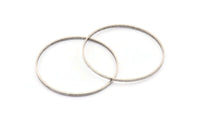 45mm Circle Connector, 6 Antique Silver Plated Brass Circle Connectors (45x1.7x0.8mm) E053 H1157