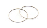 45mm Circle Connector, 6 Antique Silver Plated Brass Circle Connectors (45x1.7x0.8mm) E053 H1157